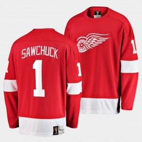 Terry Sawchuck Detroit Red Wings Retired Player Red Jersey Premier