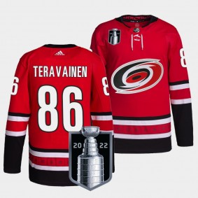 Carolina Hurricanes 2022 Stanley Cup Playoffs Teuvo Teravainen #86 Red Jersey Authentic Pro