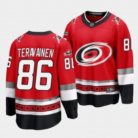 Carolina Hurricanes #86 Teuvo Teravainen 25th Anniversary Red Premier Jersey