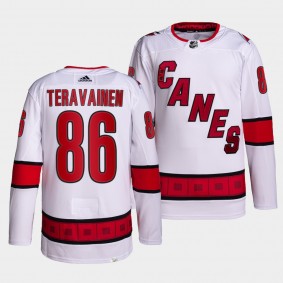 Teuvo Teravainen #86 Hurricanes Away White Jersey 2021-22 Authentic Pro