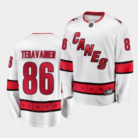 Teuvo Teravainen #86 Hurricanes 2019-20 Away White Premier Breakaway Jersey