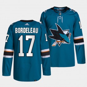 Thomas Bordeleau #17 San Jose Sharks 2022 Primegreen Authentic Teal Jersey Home