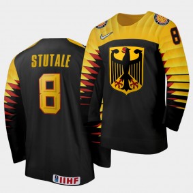 Germany Tim Stutale 2020 IIHF World Junior Ice Hockey Black Away Jersey