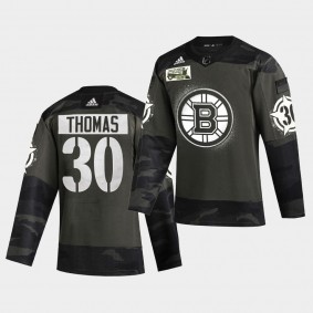 Tim Thomas Boston Bruins 2021 Military Night Camo Authentic Limited Jersey