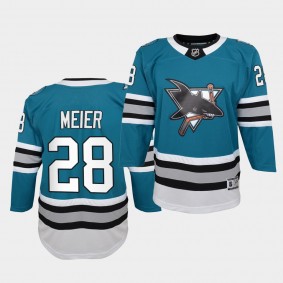 Timo Meier Youth Jersey Sharks 30th Anniversary Teal Throwback Premier Jersey