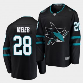 Timo Meier #28 Sharks Fanatics Branded Alternate Breakaway Men's Jersey