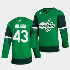 Tom Wilson Capitals 2020 St. Patrick's Day Green Authentic Player Jersey