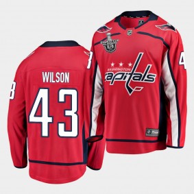 Tom Wilson #43 Capitals 2021 Stanley Cup Playoffs All Caps Red Jersey