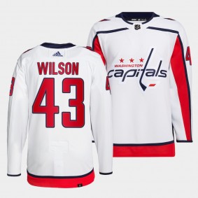 Tom Wilson #43 Capitals Away White Jersey 2021-22 Primegreen Authentic Pro
