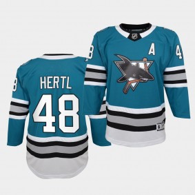 Tomas Hertl Youth Jersey Sharks 30th Anniversary Teal Throwback Premier Jersey