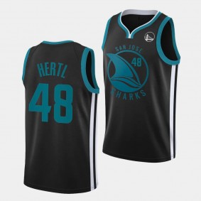 Tomas Hertl San Jose Sharks Warriors Mashup 2023 Black Jersey #48 Basketball