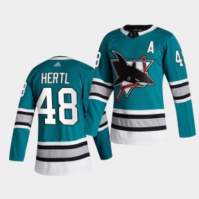 Tomas Hertl #48 Sharks 2020-21 30th Anniversary Heritage Authentic Teal Jersey