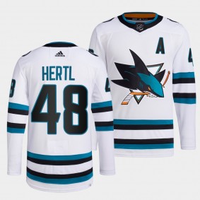 Tomas Hertl #48 San Jose Sharks 2022-23 Away White Jersey Primegreen Authentic