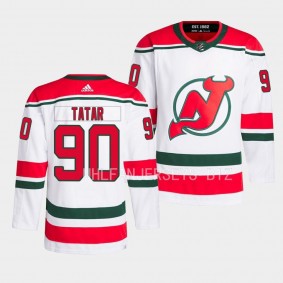 Tomas Tatar New Jersey Devils 2022-23 Heritage White #90 Primegreen Authentic Pro Jersey Men's