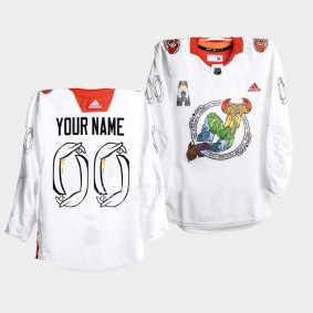 Tomas Tatar #90 New Jersey Devils 2022-23 Pride Warm-Up White Jersey