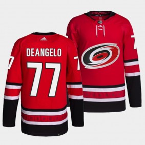 Tony DeAngelo Hurricanes Home Red Jersey #77 Primegreen Authentic Pro