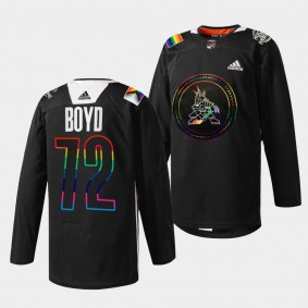 Travis Boyd #72 Coyotes Pride Night 2022 HockeyIsForEveryone Black Jersey