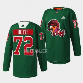 Arizona Coyotes 2022 Howliday Travis Boyd #72 Green Jersey Warmup