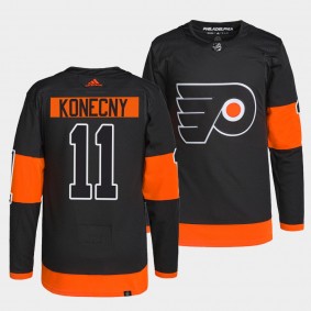 Flyers Alternate Travis Konecny #11 Black Jersey Primegreen Authentic Pro