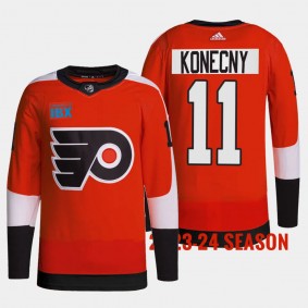 Philadelphia Flyers 2023-24 Home Travis Konecny #11 Burnt Orange Jersey Primegreen