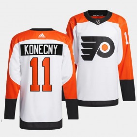 Philadelphia Flyers 2023-24 Authentic Travis Konecny #11 White Jersey Away