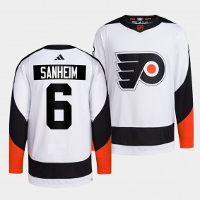 Reverse Retro 2.0 Philadelphia Flyers Travis Sanheim #6 White Authentic Primegreen Jersey 2022