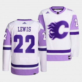 Calgary Flames Trevor Lewis 2021 HockeyFightsCancer Jersey #22 White Primegreen