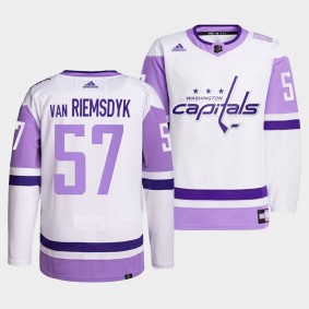 Washington Capitals Trevor van Riemsdyk 2021 HockeyFightsCancer Jersey #57 White Primegreen