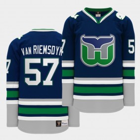 Trevor van Riemsdyk #57 Hartford Heritage 2020 Whalers Night Navy Throwback Jersey