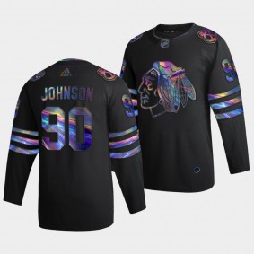 Chicago Blackhawks Tyler Johnson Iridescent Holographic #90 Black Jersey Authentic