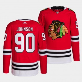 Tyler Johnson #90 Blackhawks Home Red Jersey 2021-22 Primegreen Authentic