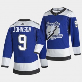 Tampa Bay Lightning 2021 Reverse Retro Tyler Johnson Blue Authentic Jersey