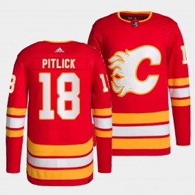 Tyler Pitlick #18 Flames Home Red Jersey 2021-22 Primegreen Authentic