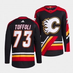 Tyler Toffoli Calgary Flames 2022 Reverse Retro 2.0 Black #73 Authentic Primegreen Jersey Men's