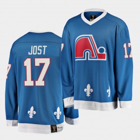 Tyson Jost Quebec Nordiques Vintage Heritage Blue Jersey