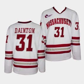 Paul Dainton UMass Minutemen 31 College Hockey White Jersey