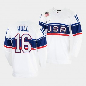 USA Hockey 16 Brett Hull Jersey White 2002 Winter Olympic