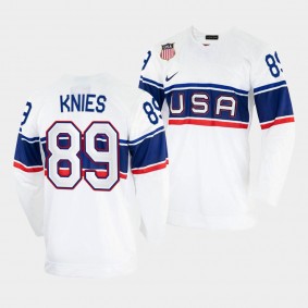 Matthew Knies USA Hockey 2022 Winter Olympics Jersey White