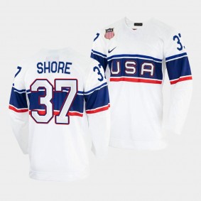 Nick Shore USA Hockey 2022 Winter Olympics Jersey White