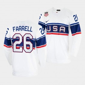 Sean Farrell USA Hockey 2022 Winter Olympics Jersey White