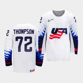 Tage Thompson USA Team 2021 IIHF World Championship Home White Jersey