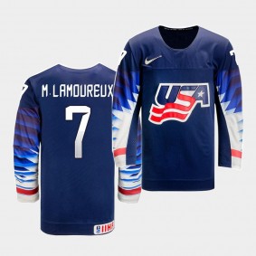 Monique Lamoureux-Morando USA Women's Hockey Retired Away Navy Jersey