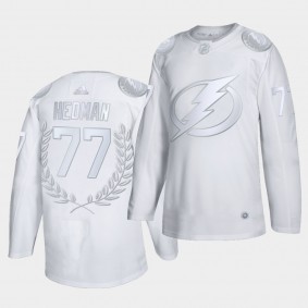 Victor Hedman 2020 James Norris Memorial Trophy Lightning #77 Awards Collection White Jersey