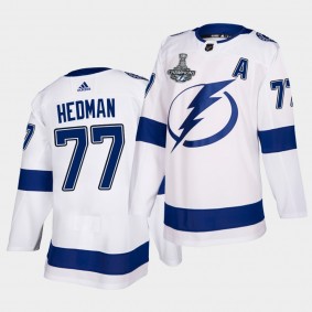 2021 Stanley Cup Champions Tampa Bay Lightning Victor Hedman White Authentic Away 77 Jersey