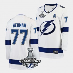 Victor Hedman Tampa Bay Lightning 2021 Stanley Cup Champions White Away Women Jersey