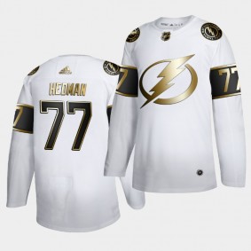 Victor Hedman #77 Lightning Golden Edition White Authentic Jersey