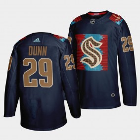 Seattle Kraken Vince Dunn Karuk Art-inspired #29 Blue Jersey Indigenous Peoples Night