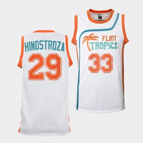 Vinnie Hinostroza Sabres #29 Flint Tropics Basketball Jersey White Semi-Pro