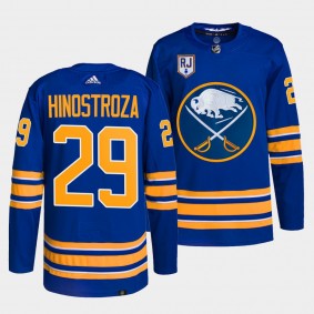 Vinnie Hinostroza Sabres Honor Rick Jeanneret patch Royal Jersey #29 Authentic Pro