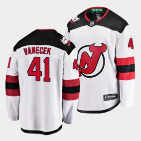 Vitek Vanecek Devils #41 Away Jersey White 40th Anniversary